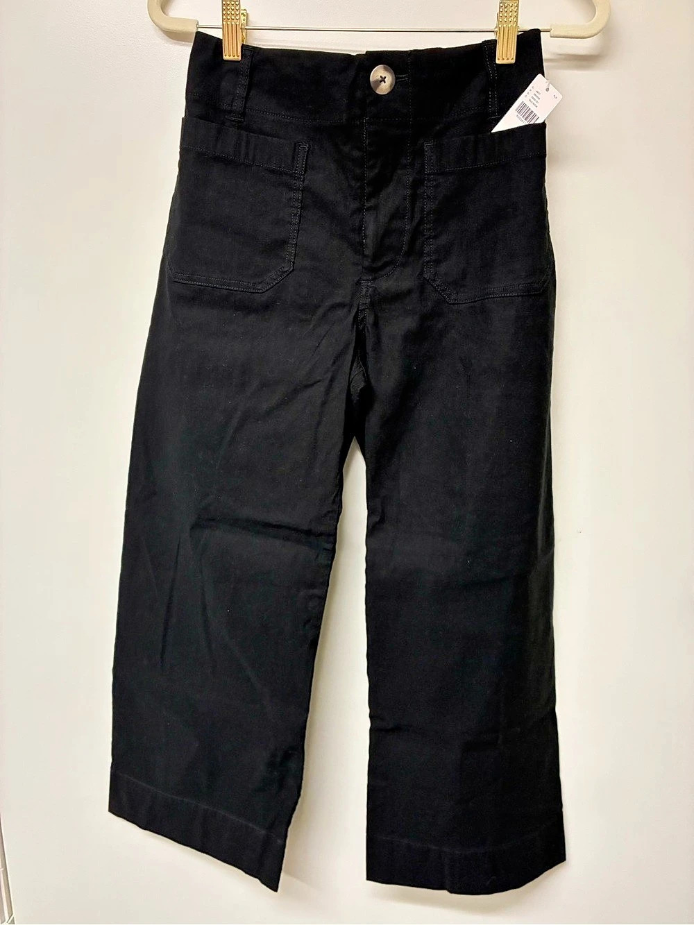 Anthropologie The Collette Wide Leg Pants in Black Size 25P NWT
